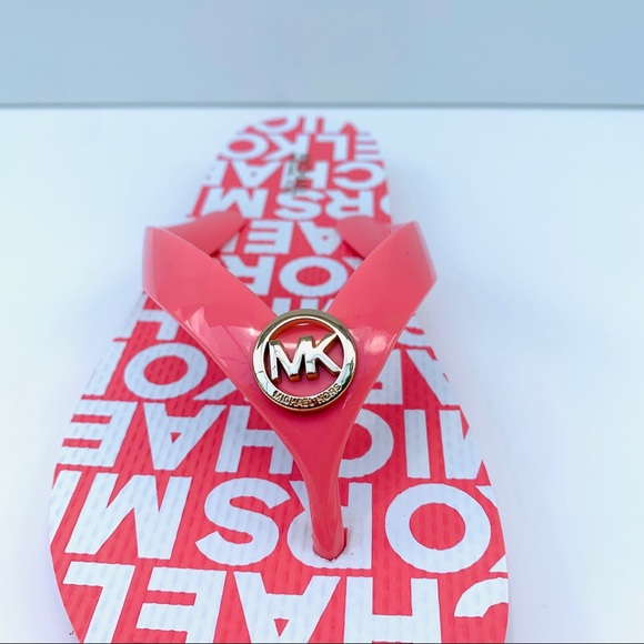 Micheal Kors Grapefruit/Gold logo Flip Flop - Picture 7 of 8
